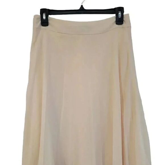 Banana Republic Women's Peach Poly Layered Chiffon Lined A-Line Skirt - Picture 7 of 10